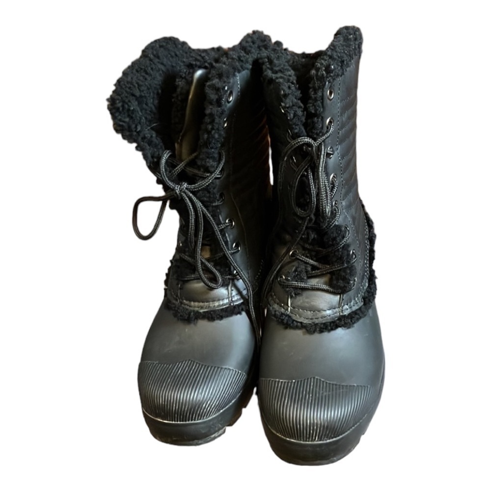 Hunter Shearling Lined Lace-Up Rubber Boots Sz 10F/9M - Picture 2 of 13